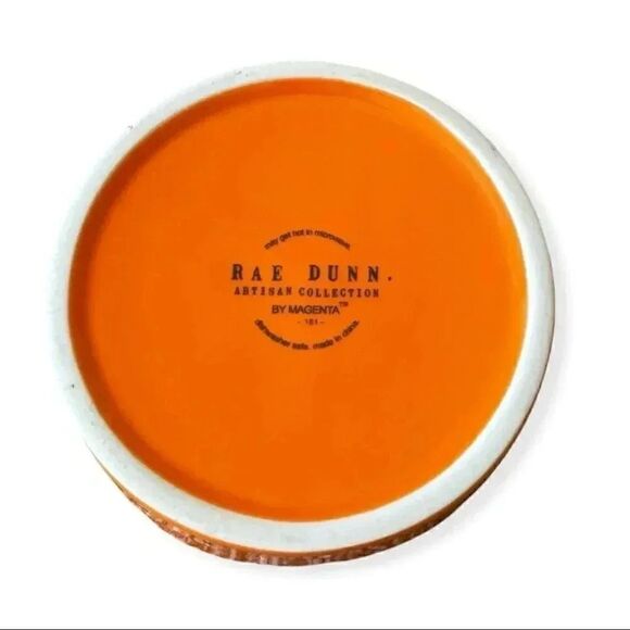 2 for $30 Rae Dunn BOO Pet Food Bowl Orange ceramic dog cat pet feeding bowl - Picture 3 of 4